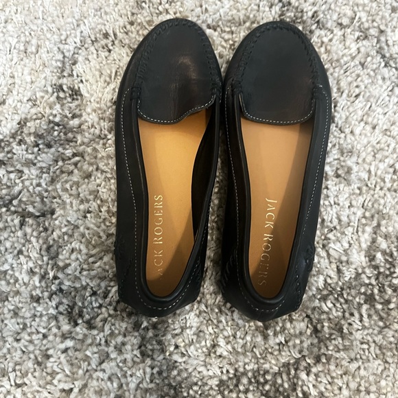Jack Rogers black leather flats. - Picture 1 of 4